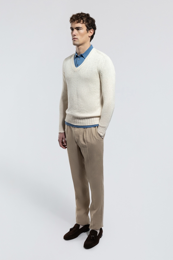 Cotton V-neck Sweater