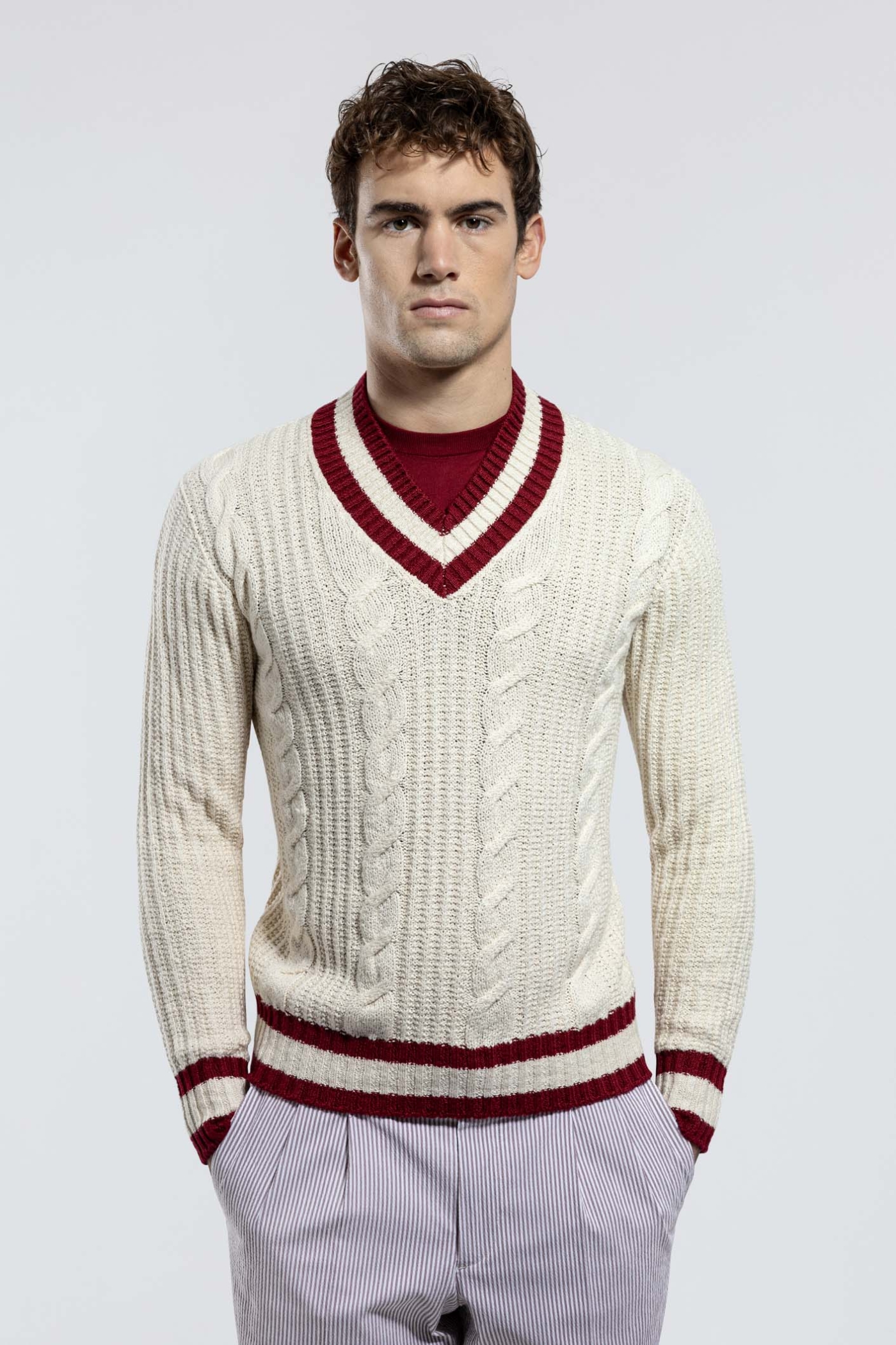 Cotton V-neck Sweater