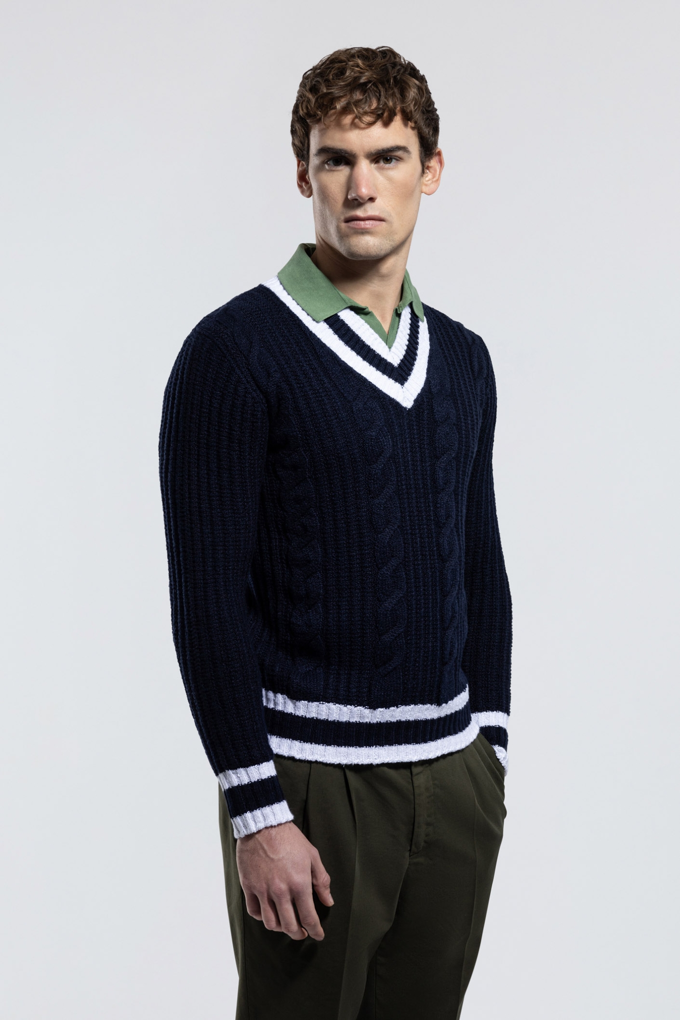 Cotton V-neck Sweater