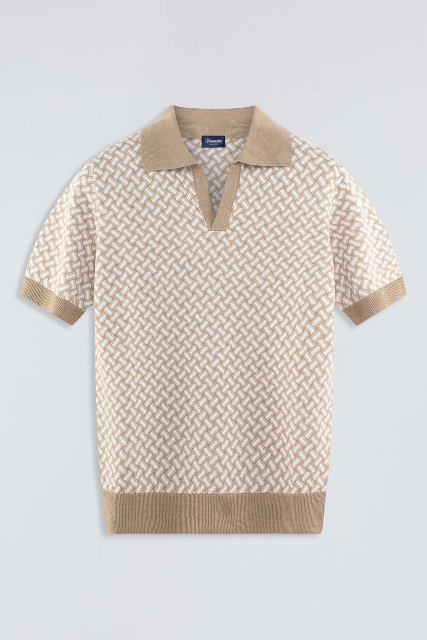 Cotton and Linen Razor Blade Polo Shirt