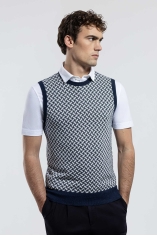 Cotton and Linen Razor Blade Gilet