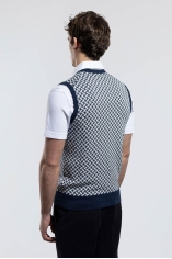 Cotton and Linen Razor Blade Gilet