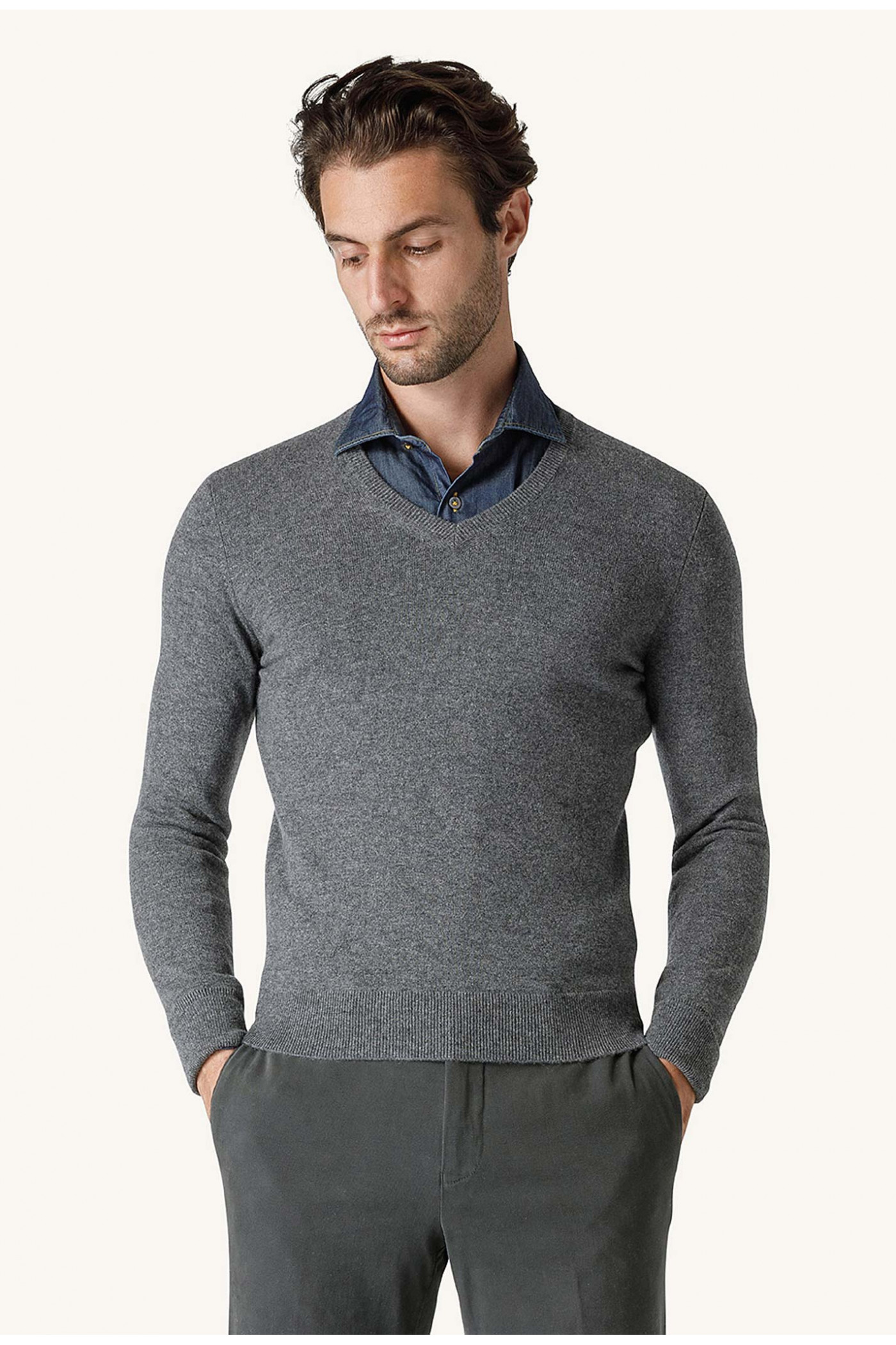 Maglia Scollo V in Cashmere