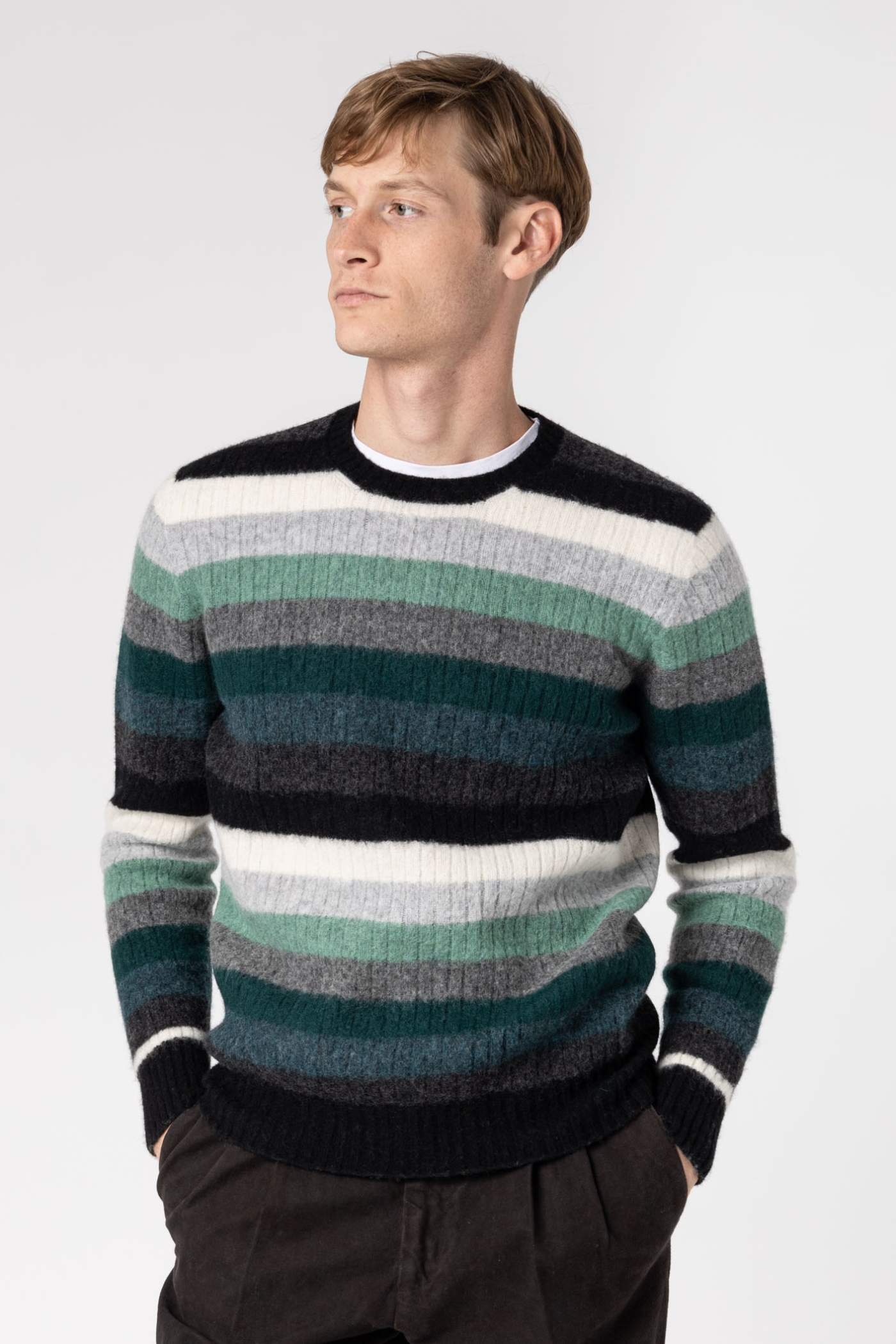 Random Stripes Crewneck Sweater