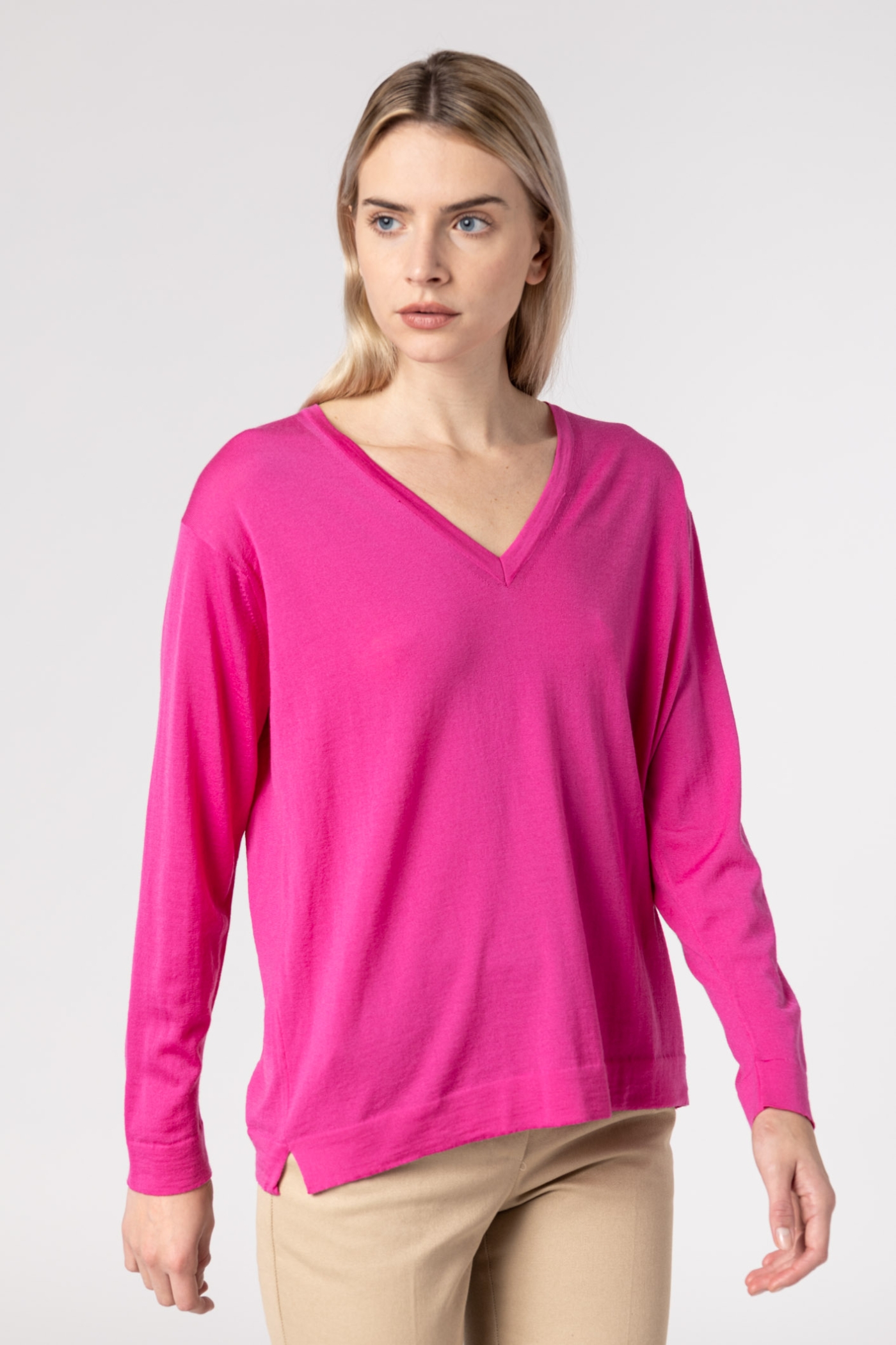 Maglia Scollo a V in Lana Extrafine