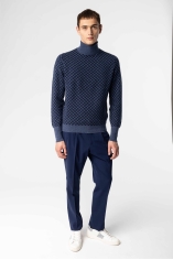 Cashmere Razor Blade Turtleneck Sweater