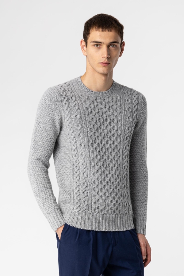 Maglia Girocollo Aran in Lana