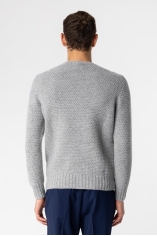 Aran Crew Neck Wool Sweater