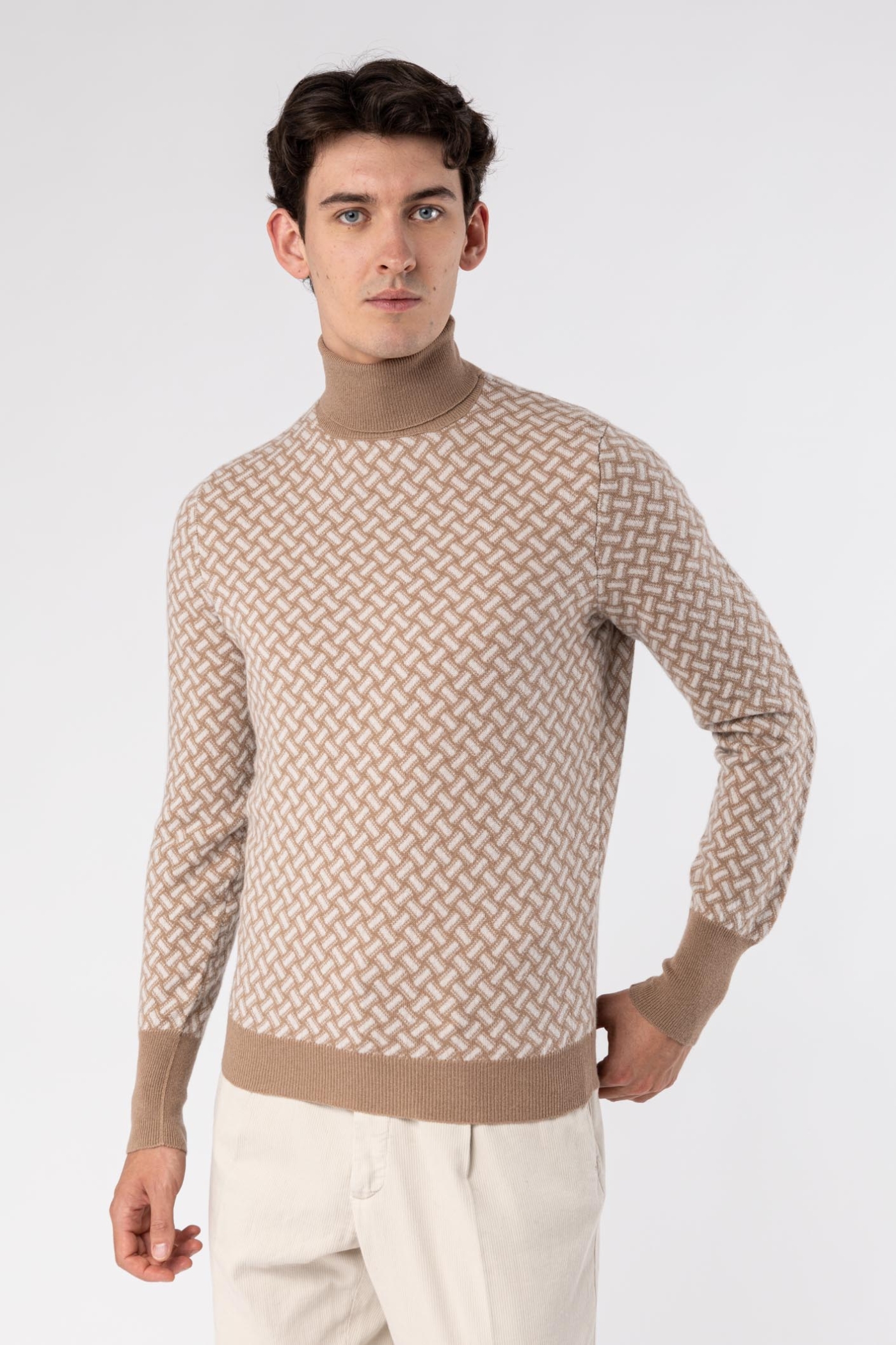 Cashmere Razor Blade Turtleneck Sweater