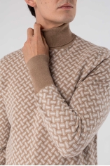 Cashmere Razor Blade Turtleneck Sweater