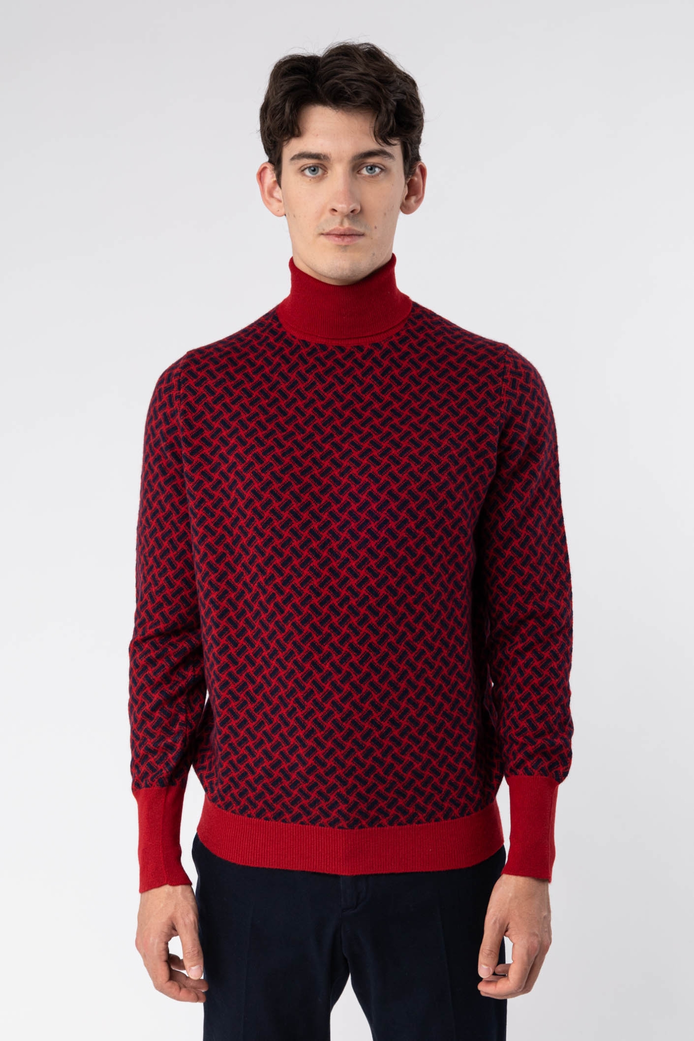 Cashmere Razor Blade Turtleneck Sweater