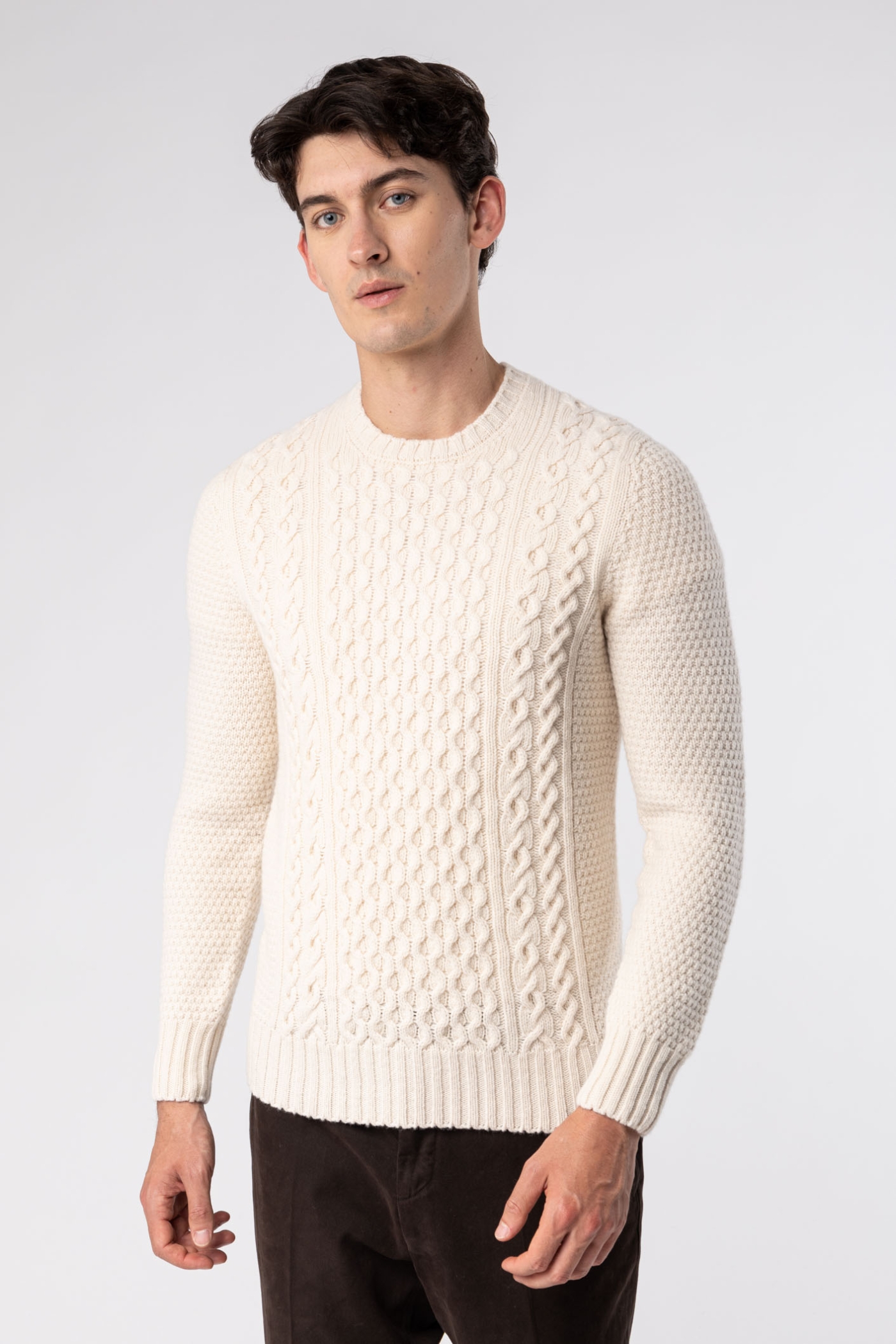 Maglia Girocollo Aran in Lana