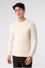 Maglia Girocollo Aran in Lana