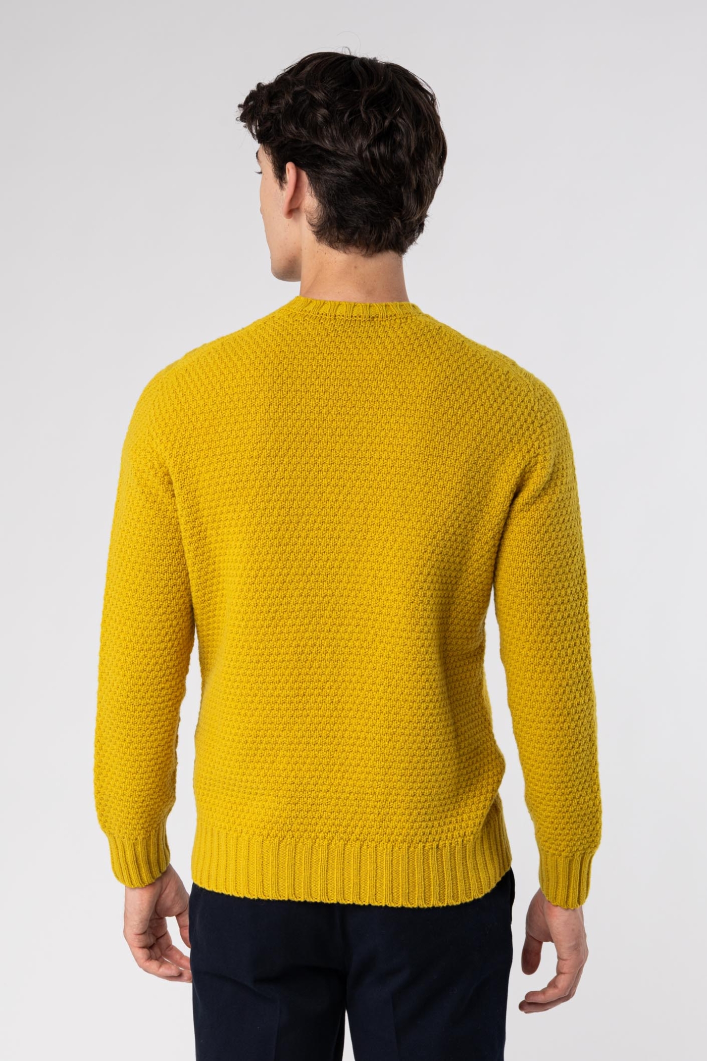 Aran Crew Neck Wool Sweater