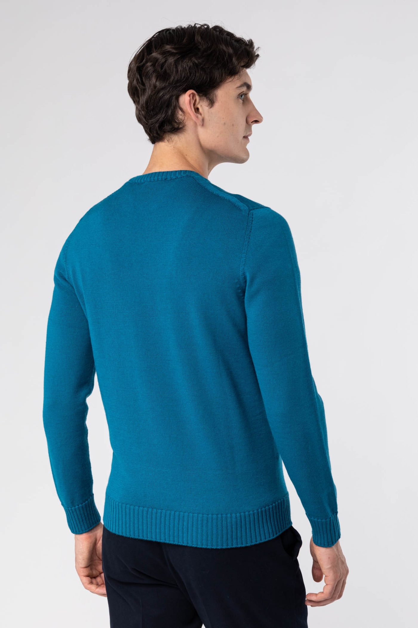 Aran Crew Neck Wool Sweater