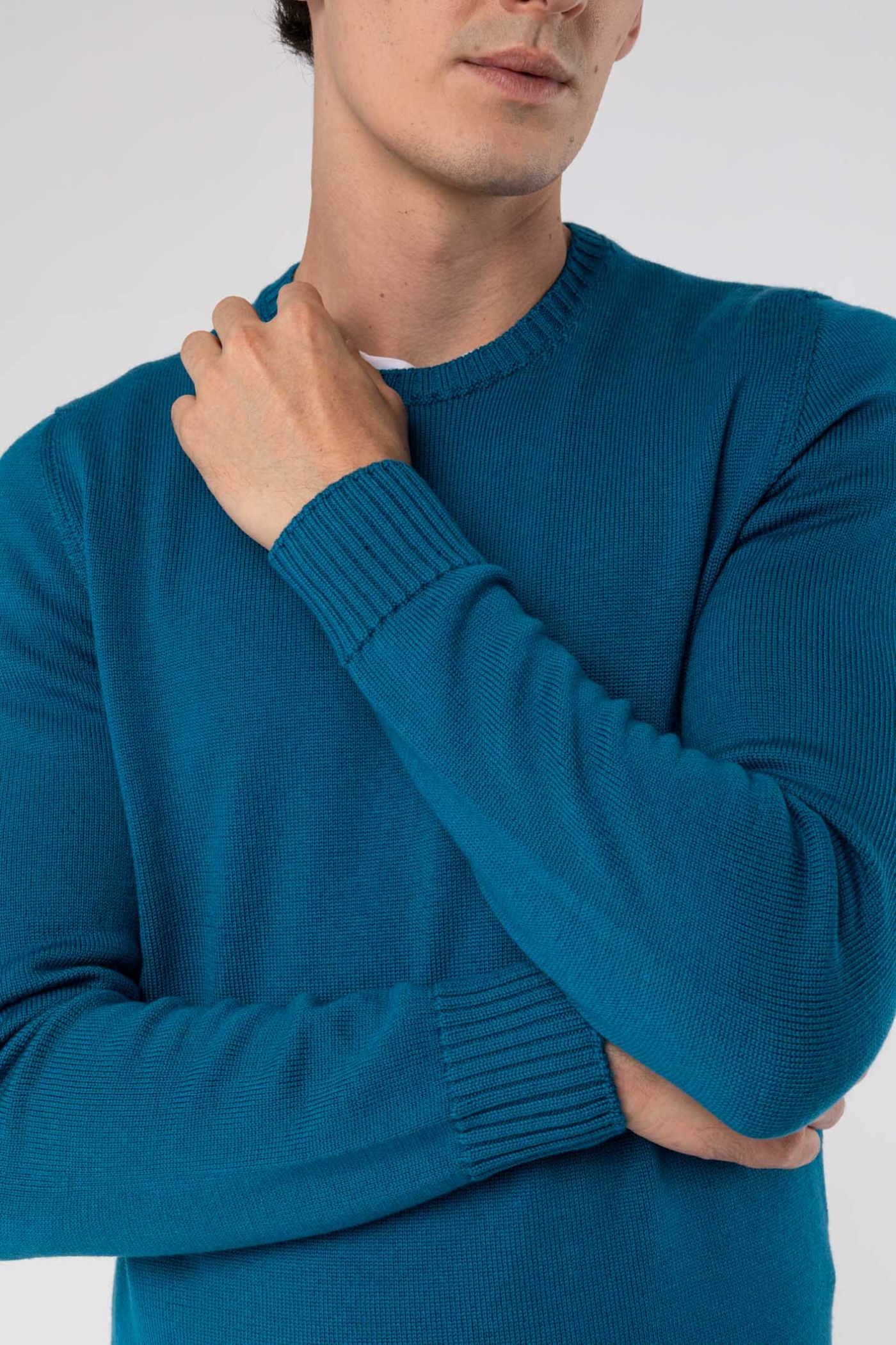 Aran Crew Neck Wool Sweater