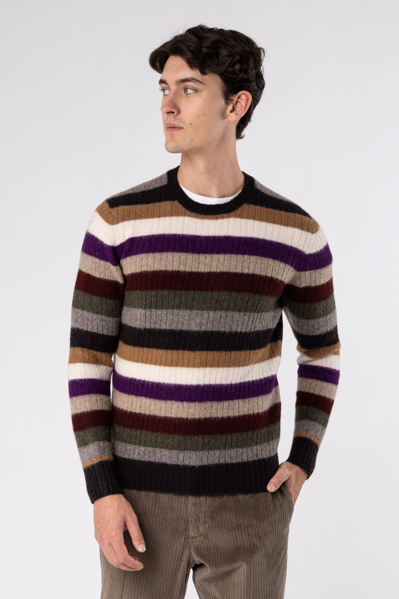 Random Stripes Crewneck Sweater