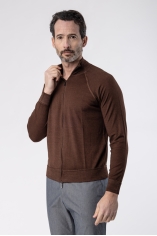 Extrafine Merino Wool Sweatshirt with Zip