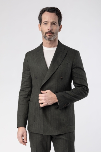 Double-breasted Linen Jacket