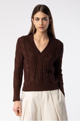 Cotton V-neck Sweater