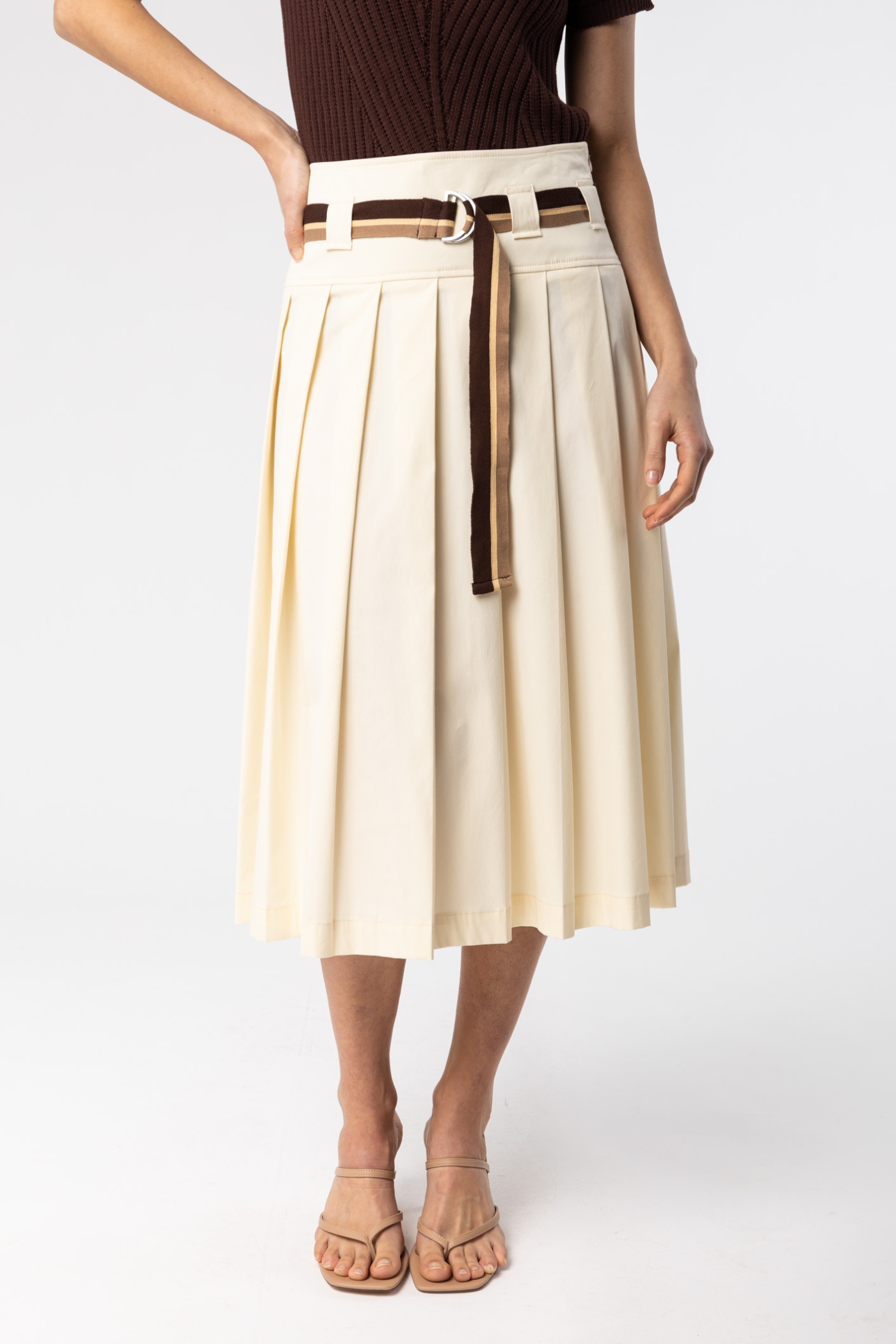 Cotton Skirt with Belt