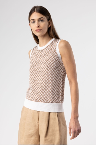 Cotton and Linen Biscottino Vest