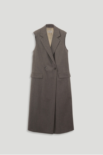 Sleeveless Wool Coat