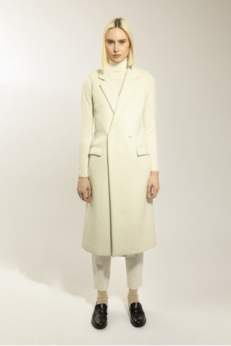 Sleeveless Wool Coat