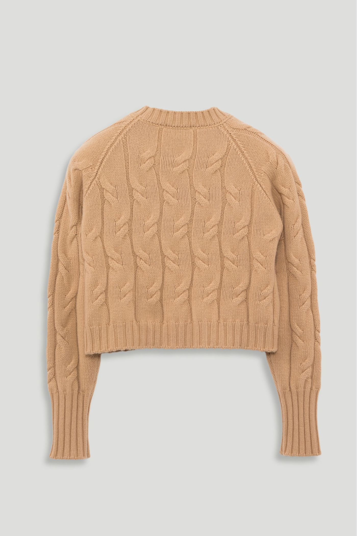 Maglia Girocollo con Treccia in Cashmere