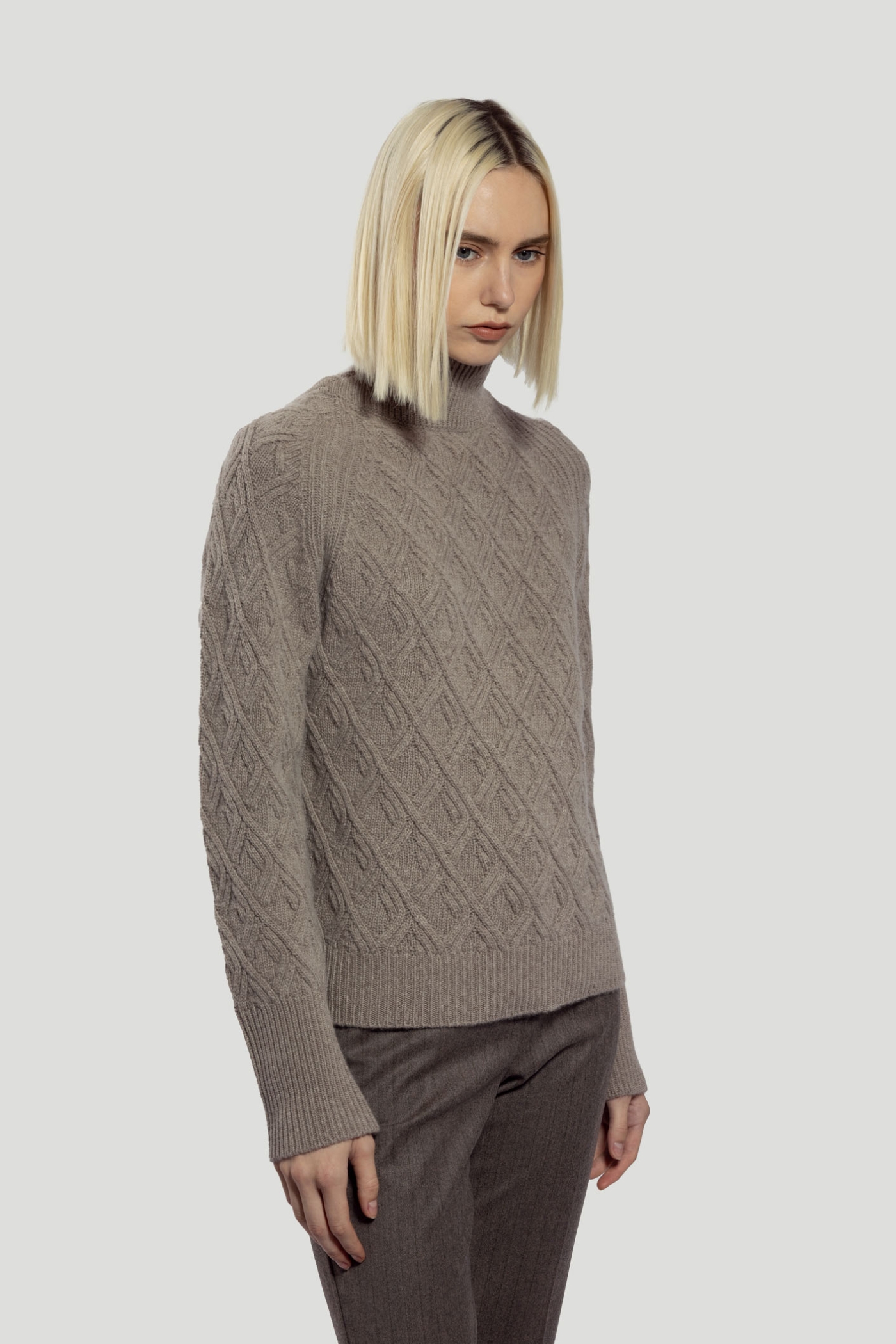 Turtleneck with Wool Braid