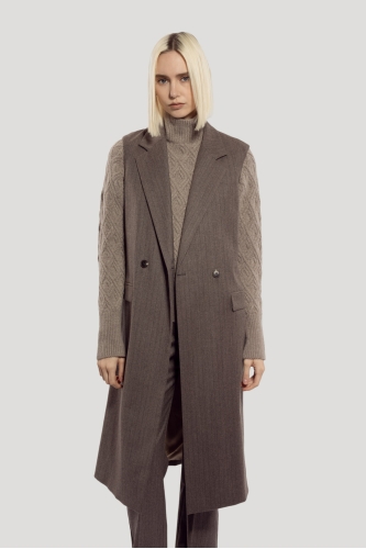 Sleeveless Wool Coat