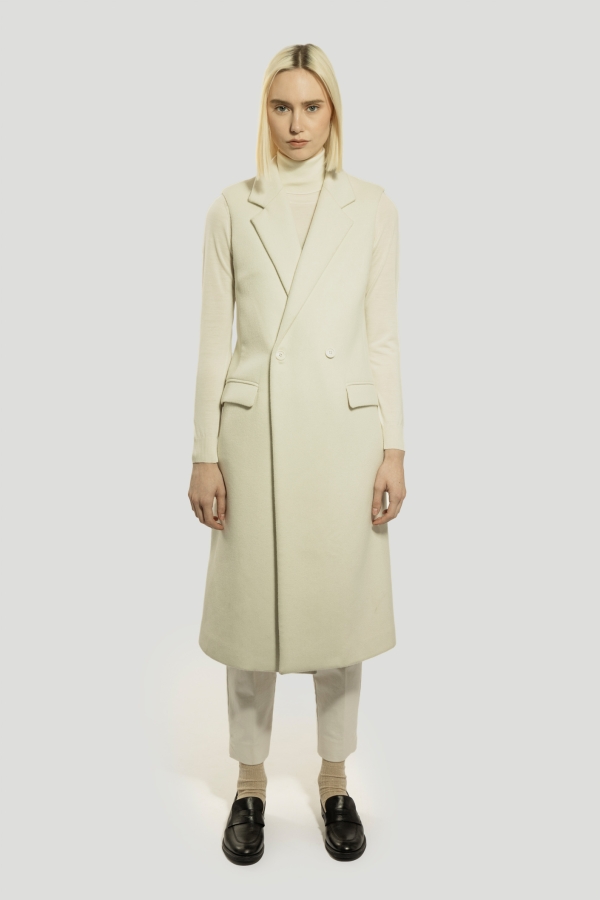 Sleeveless Wool Coat