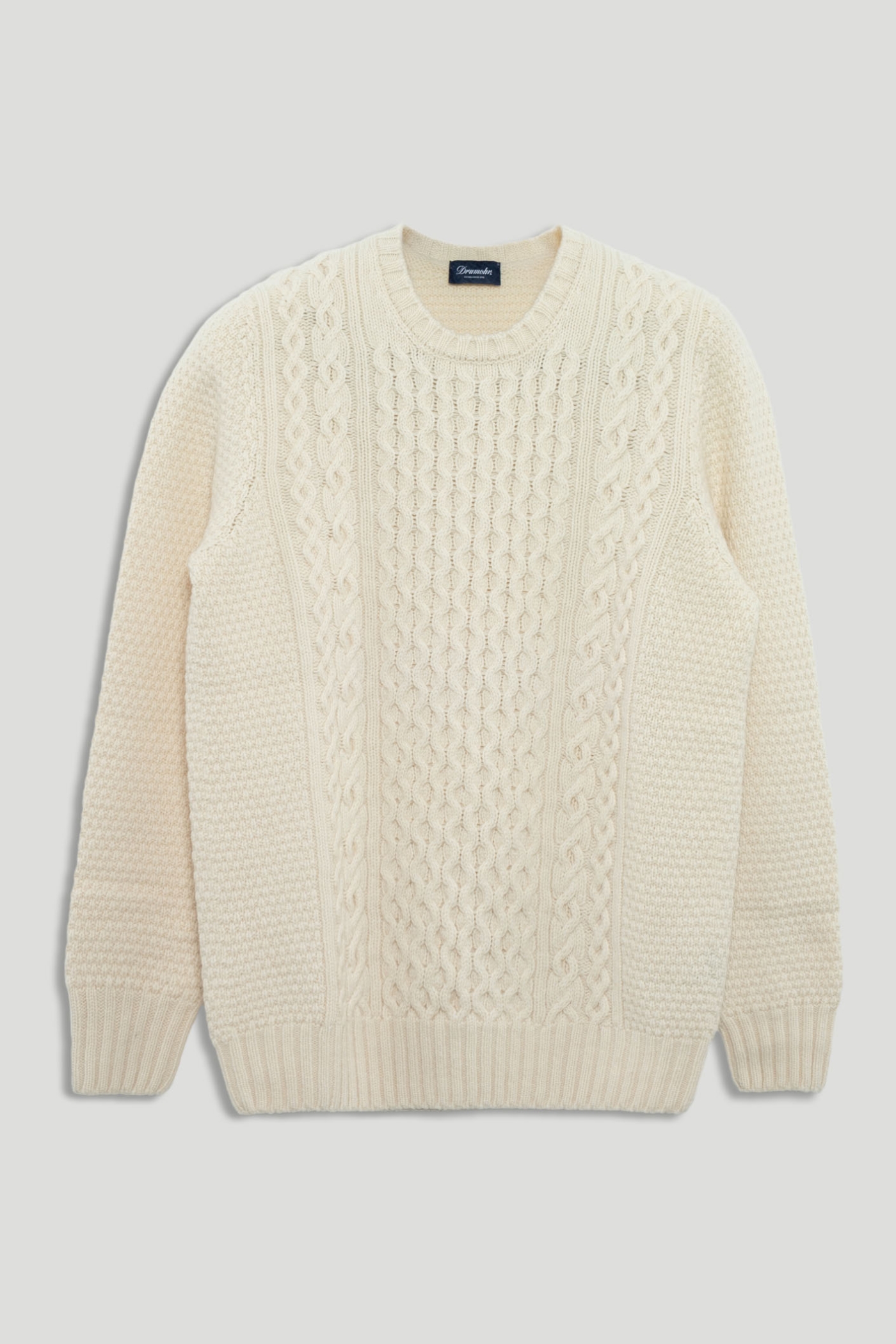 Aran Crew Neck Wool Sweater