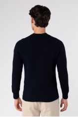 Aran Crew Neck Wool Sweater