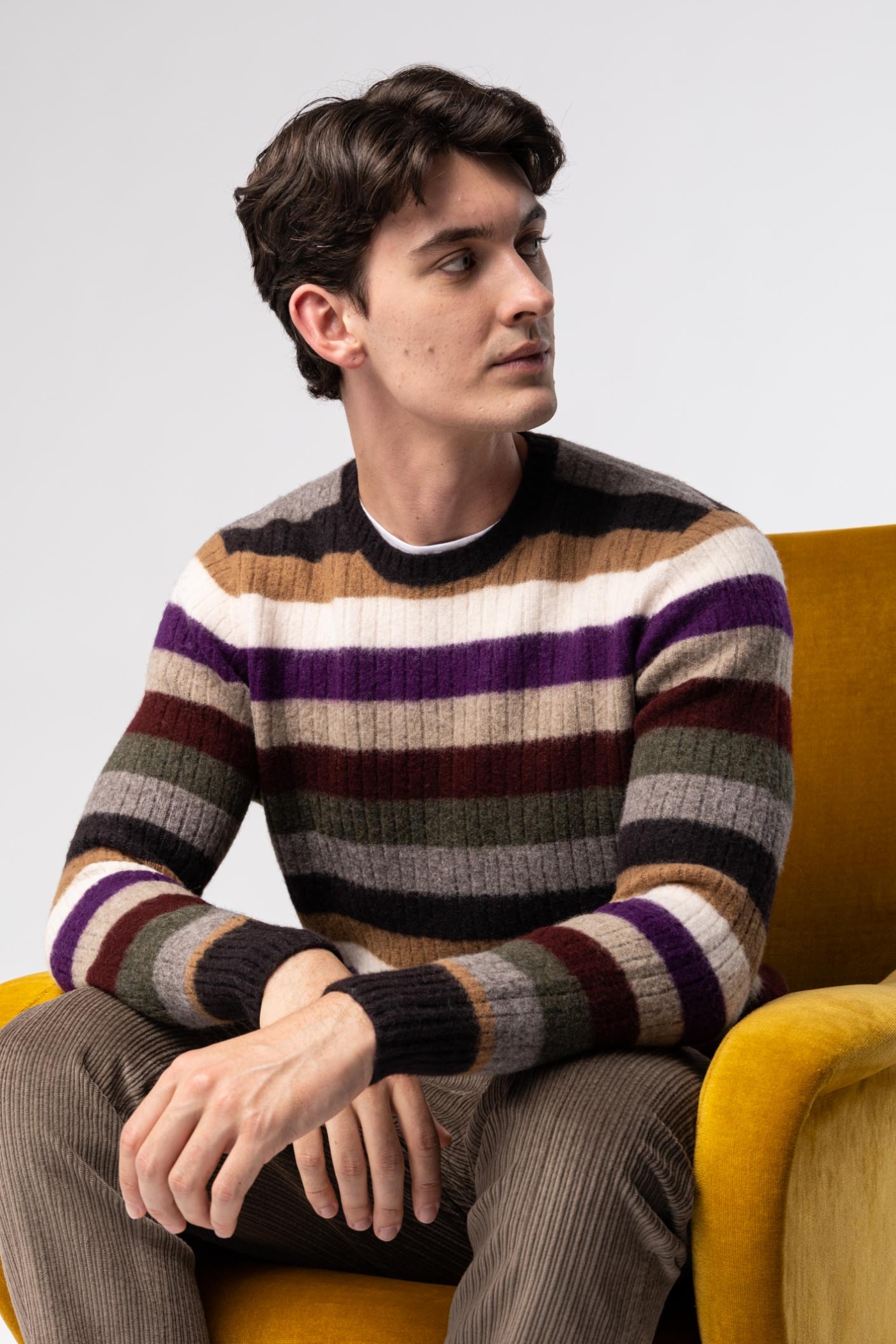 Random Stripes Crewneck Sweater