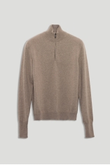 Henley Neckline with zipper in Cashmere