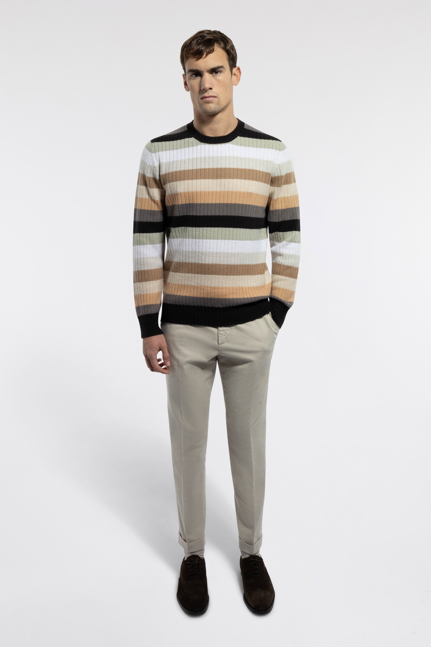 Random Stripes Crewneck Sweater